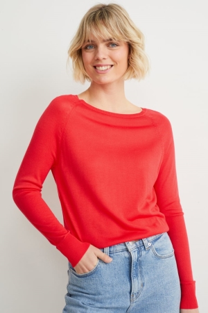 C&A Basic Lenzing™ Ecovero™ Jumpers Rood | GBL-374950