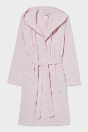 C&A Bathrobe With Hood Organic Katoenen Zwemkleding Roze | EWH-032781