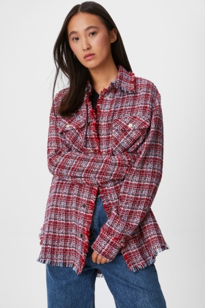 C&A Bouclé Shacket Check Jassen Rood | ZNP-203657