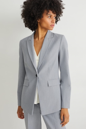 C&A Business Blazer- Regular Fit 4 Way Stretch Blazer Lichtgrijs | NGV-524018