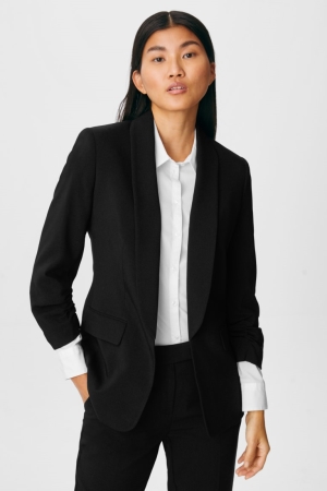 C&A Business Fitted Recycled Blazer Zwart | QKP-948670