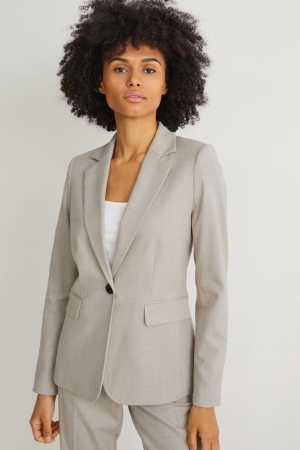 C&A Business Fitted With Recycled Polyester Blazer Lichtgrijs | VKX-071564