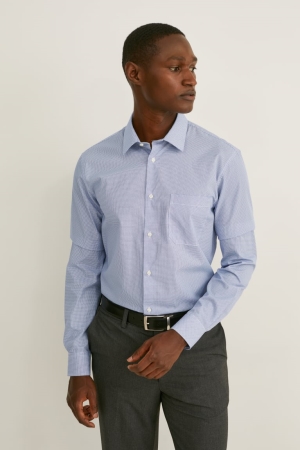 C&A Business Regular Fit Kent Collar Extra-long Sleeve s Overhemd Lichtblauw | NJM-324187