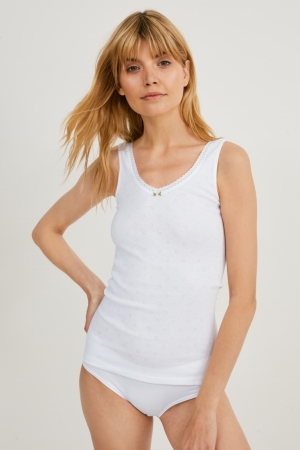 C&A Camisole Organic Katoenen Ondergoed Wit | UVC-650734