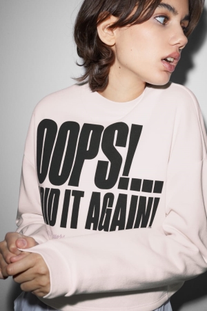 C&A Clockhouse Cropped Britney Spears Sweatshirts Roze | IRC-153648