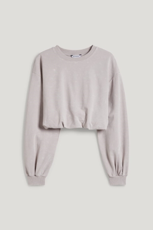 C&A Clockhouse Cropped Sweatshirts Lichtbeige | TLB-250743