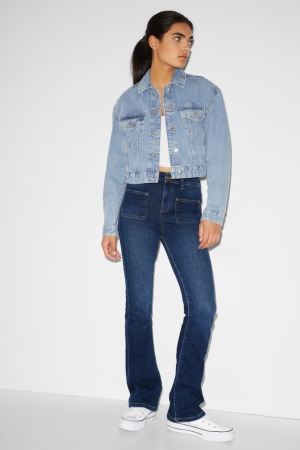 C&A Clockhouse Flared High Taille Recycled Jeans Blauw | CFV-108452