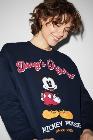 C&A Clockhouse Mickey Mouse Sweatshirts Donkerblauw | RUD-132709