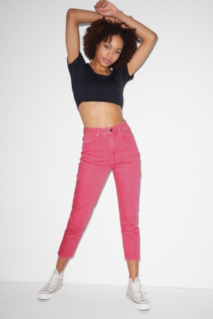 C&A Clockhouse Mom High Taille Jeans Roze | NYI-417362