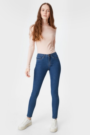 C&A Clockhouse Super Mager High Taille Jeans Blauw | EDK-826147