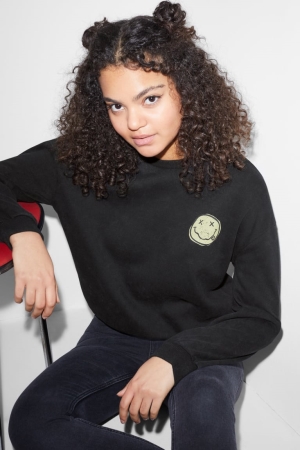 C&A Clockhouse With Recycled Katoenen Nirvana Sweatshirts Zwart | KIJ-589672