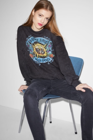 C&A Clockhouse With Recycled Katoenen Sublime Sweatshirts Donkergrijs | AWR-706413