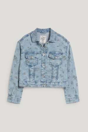 C&A Denim Floral Jassen Blauw Lichtblauw | LHM-958742