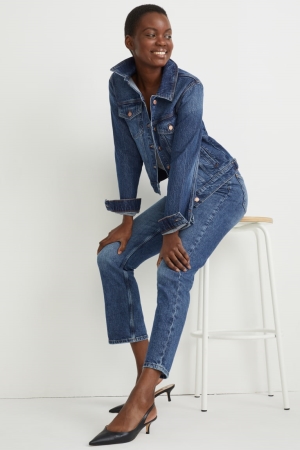 C&A Denim Lycra® With Recycled Katoenen Jassen Blauw | CXG-926041