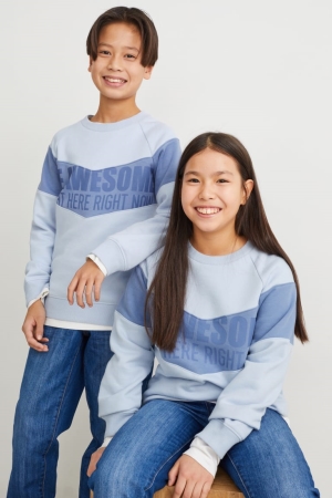 C&A Genderneutral Recycled Sweatshirts Lichtblauw | WRB-327608