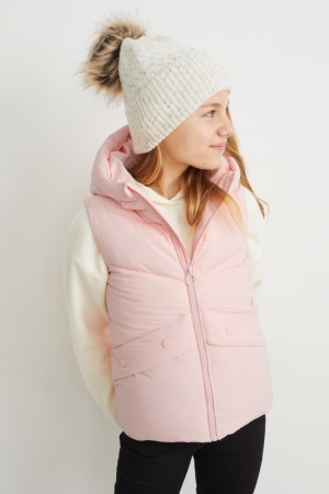 C&A Gewatteerd Gilet With Hood Recycled Jassen Roze | NDF-981473