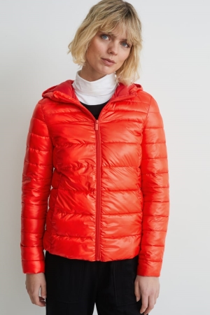 C&A Gewatteerd With Hood Recycled Jassen Rood | JEZ-950786