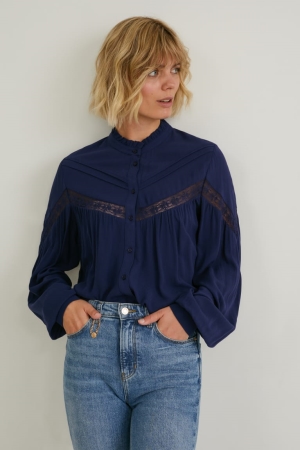 C&A Lenzing™ Ecovero™ Blouse Donkerblauw | FJW-154269