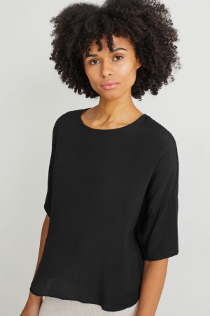 C&A Lenzing™ Ecovero™ Blouse Zwart | KDH-403125