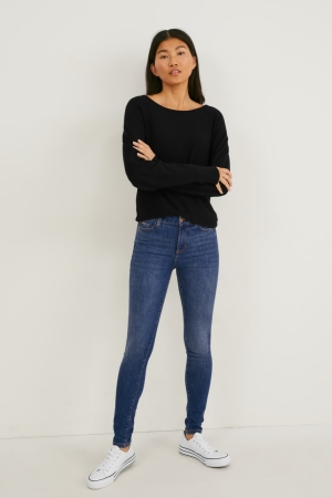 C&A Mager Mid-rise Taille Lycra® Jeans Blauw | FTP-354896