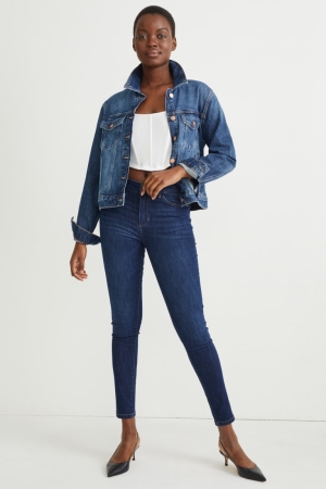 C&A Mager Mid-rise Taille Lycra® Jeans Blauw | GFC-741235