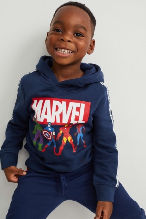 C&A Marvel Hoodie Donkerblauw | ALO-951643