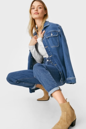 C&A Mom High Taille Recycled Jeans Blauw | AFE-539871