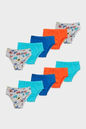 C&A Multipack Of 10 Briefs Organic Katoenen Ondergoed Oranje Turquoise | DNL-908134