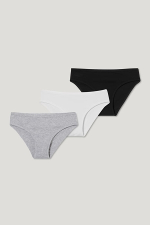 C&A Multipack Of 3 Briefs Organic Katoenen Ondergoed Wit Zwart | EQW-270384