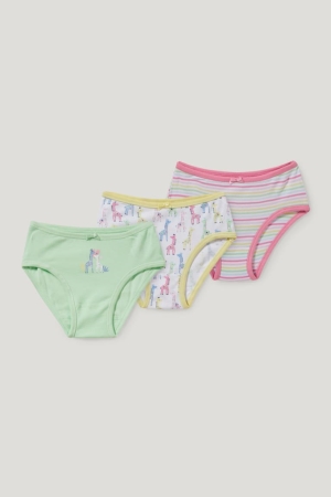 C&A Multipack Of 3 Briefs Organic Katoenen Ondergoed Lichtgroen | NQP-176820