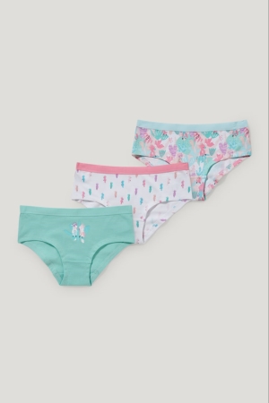 C&A Multipack Of 3 Hipster Briefs Organic Katoenen Ondergoed Mintgroen Groen | PLD-065123