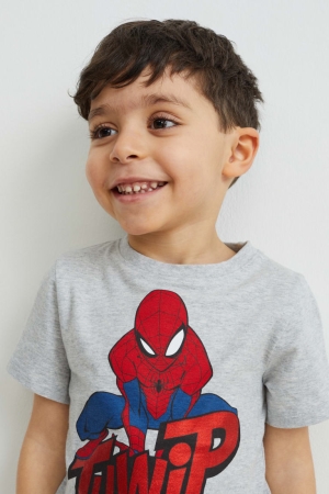 C&A Multipack Of 3 Spider-man Sleeve T-shirts Donkerblauw | DNO-356892