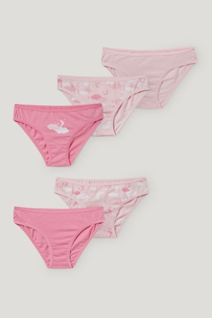 C&A Multipack Of 5 Briefs Organic Katoenen Ondergoed Roze | RYG-820517