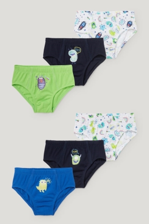 C&A Multipack Of 6 Briefs Organic Katoenen Ondergoed Blauw | NOC-796405