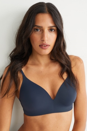 C&A Non-wired Bra Gewatteerd Ondergoed Donkerblauw | IDR-982574