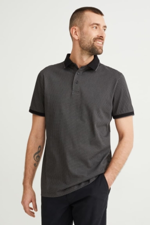 C&A Polo Patterned Overhemd Donkergrijs | YDQ-431876