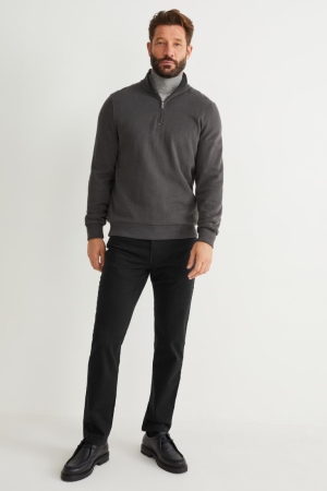 C&A Slim Fit Flex Broek Zwart | TQP-835096