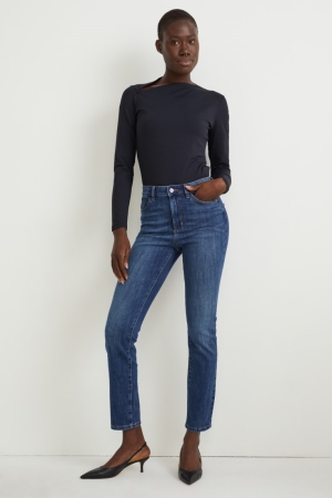 C&A Slim High Taille Jeans Blauw | CUO-769305