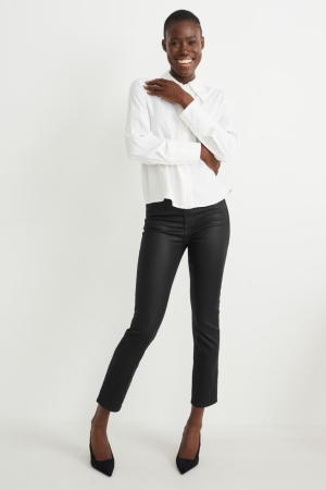 C&A Slim High Taille Lycra® Jeans Zwart | EKM-805924