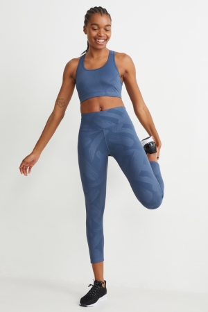 C&A Sports Bra Gewatteerd 4 Way Stretch Ondergoed Blauw | PQW-142956