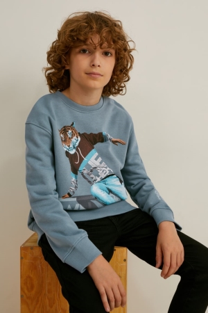 C&A Sweatshirts Turquoise | KFD-496251