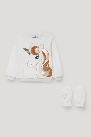 C&A Unicorn Set And Mittens 2 Piece Sweatshirts Wit | MYP-310627