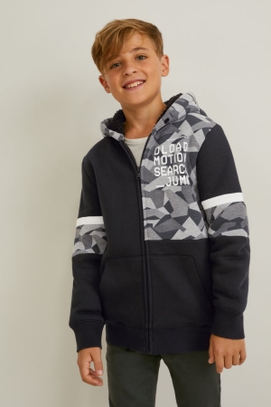 C&A Zip-through With Hood Sweatshirts Zwart | LCY-184630