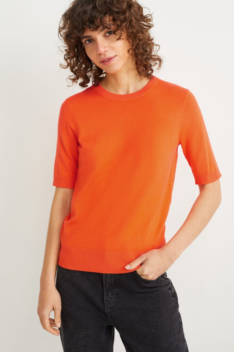 C&A Basic Lenzing™ Ecovero™ Jumpers Donkeroranje | SRD-263485