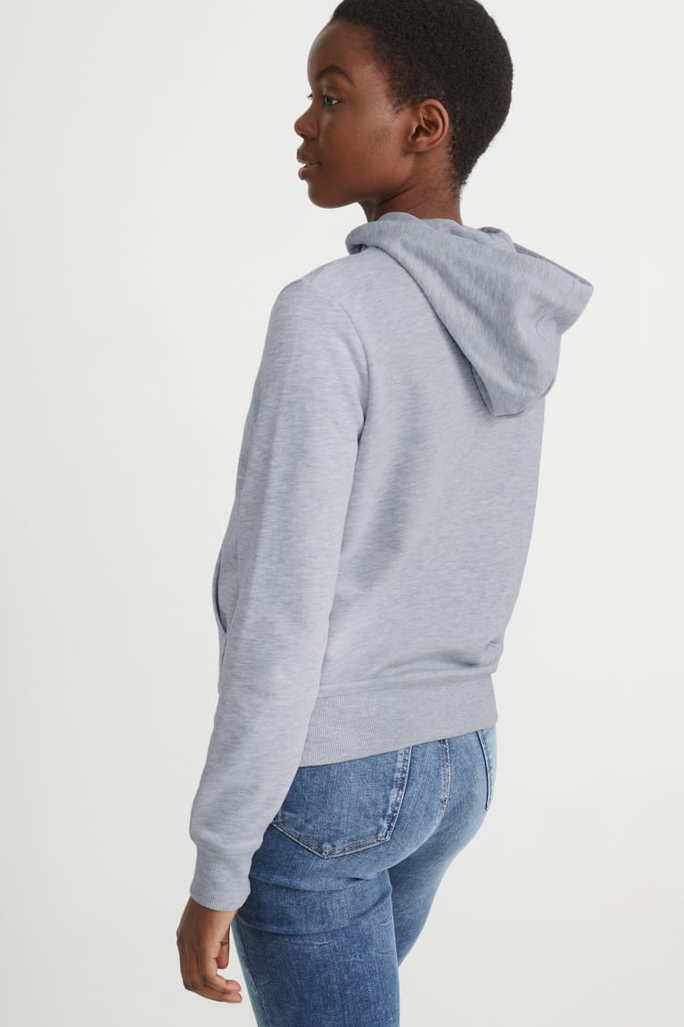 C&A Basic Zip-through With Hood With Organic Katoenen Sweatshirts Lichtgrijs | XNM-298415