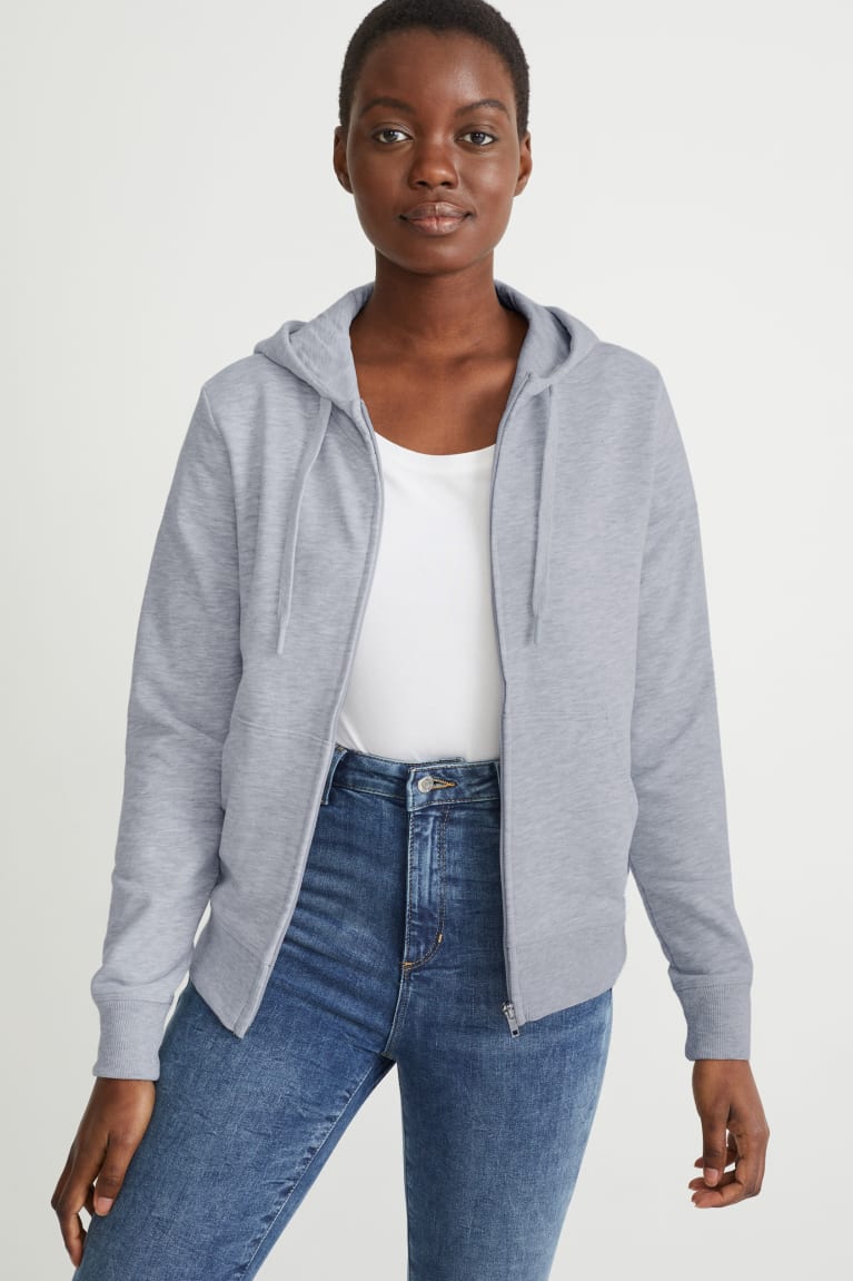 C&A Basic Zip-through With Hood With Organic Katoenen Sweatshirts Lichtgrijs | XNM-298415