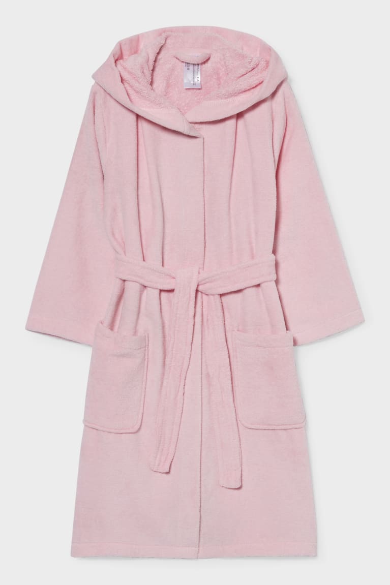 C&A Bathrobe With Hood Organic Katoenen Ondergoed Roze | CZV-385120