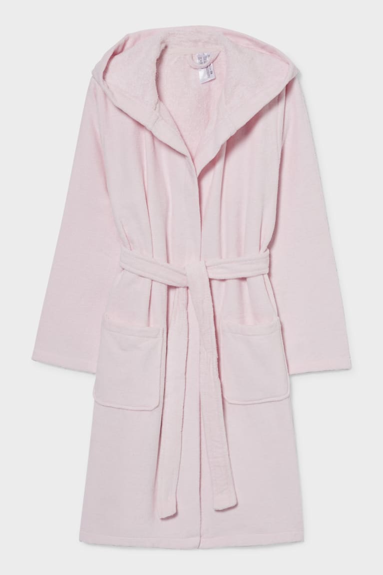 C&A Bathrobe With Hood Organic Katoenen Ondergoed Roze | YDB-425369