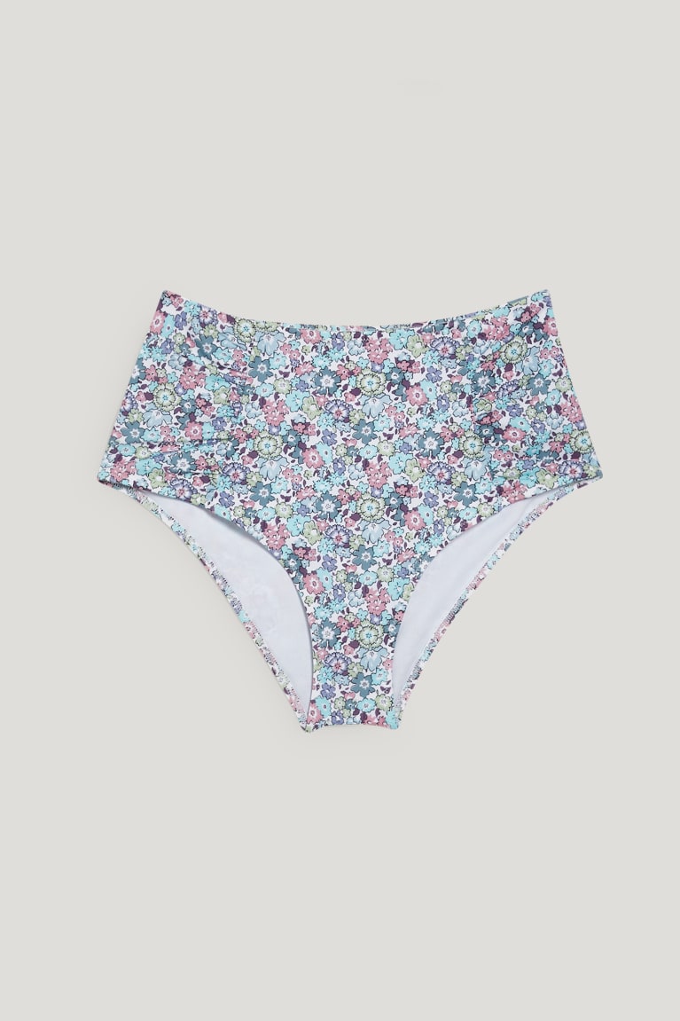 C&A Bikini Bottoms High Rise Lycra® Xtra Life™ Floral Zwemkleding Mintgroen Groen | MES-132974