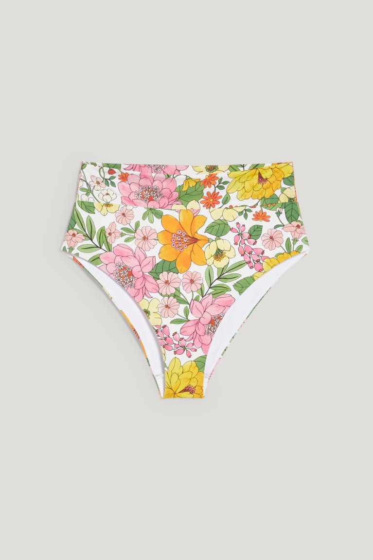 C&A Bikini Bottoms High Rise Lycra® Xtra Life™ Floral Zwemkleding Multicoloured | QBO-096542